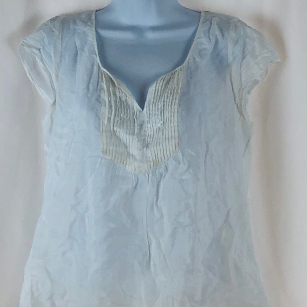 Calvin Klein Y-neck pleated embellished top S - Picture 13 of 16